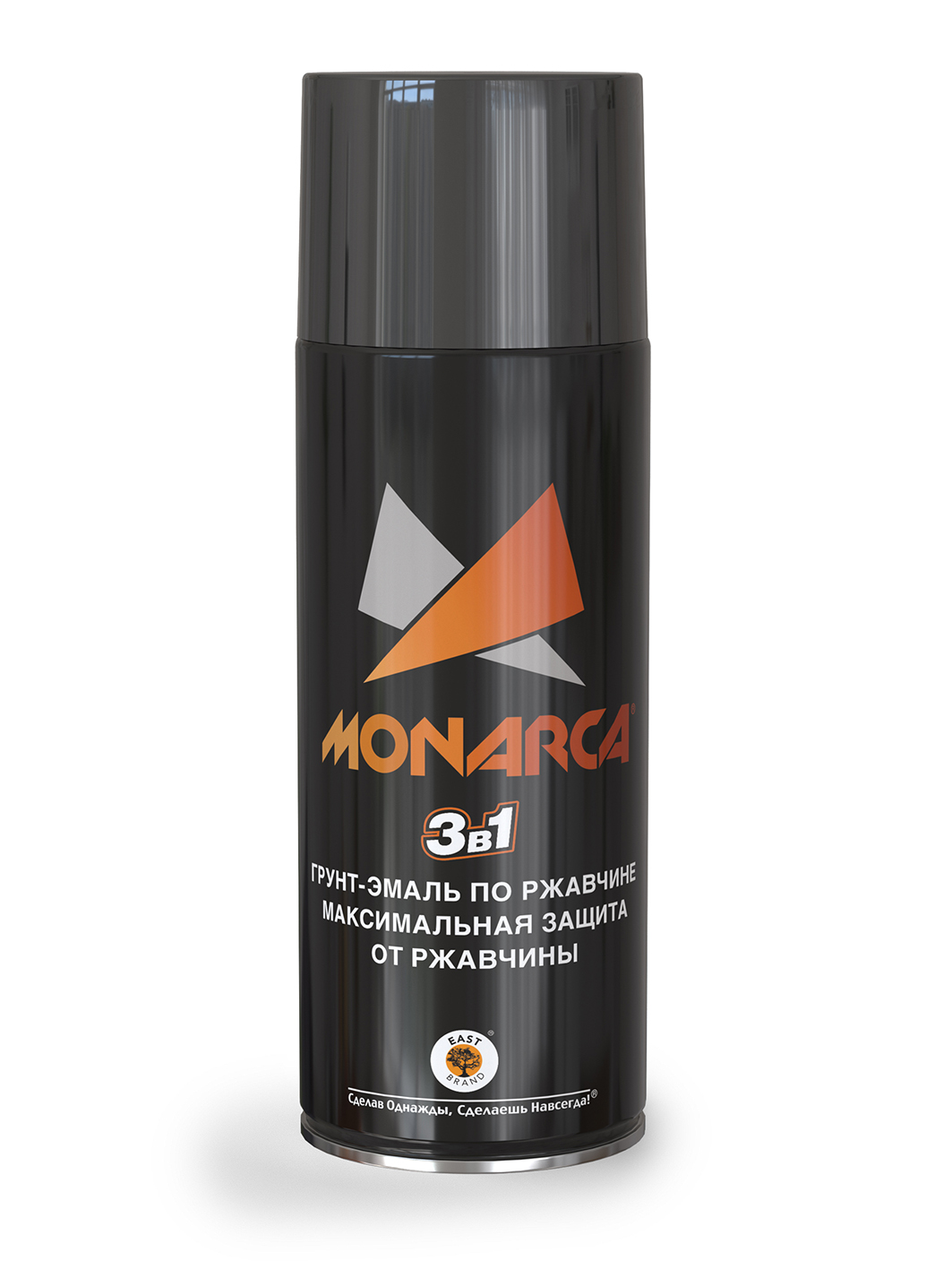 изображение Грунт-эмаль аэрозоль Monarca по ржавчине RAL9005 черный глянц. 520мл1